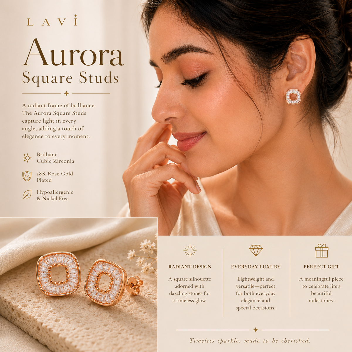 Aurora Square Studs