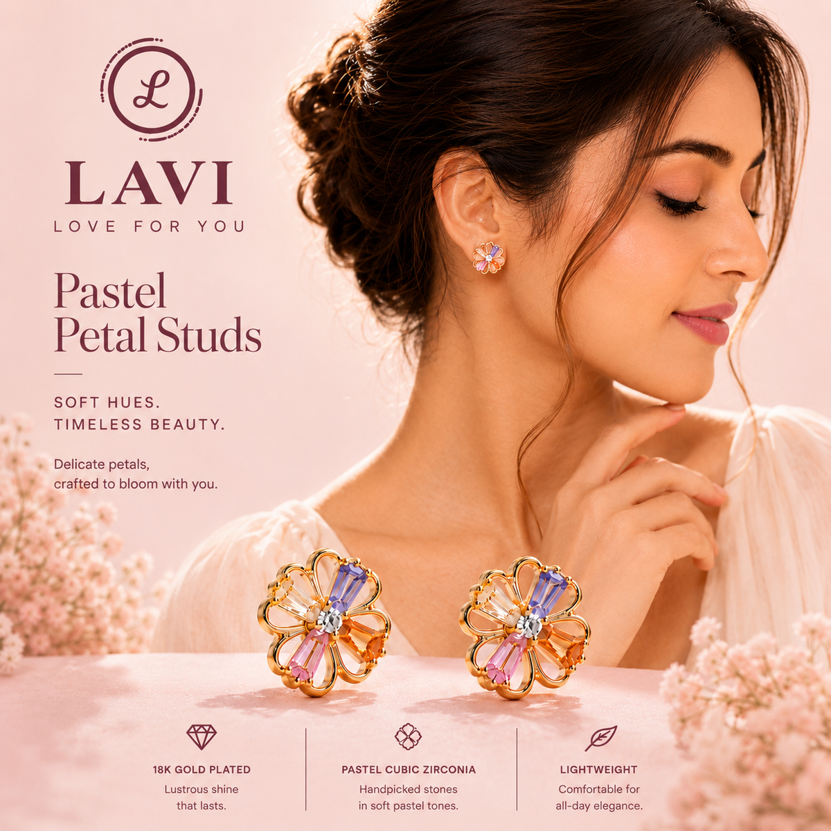 Pastel Petal Studs