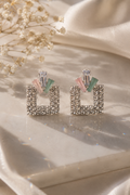 Pastel Sparkle Square Earrings
