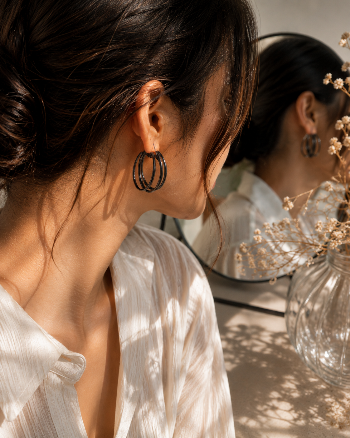 Gunmetal Multi-Hoop Earrings 🖤