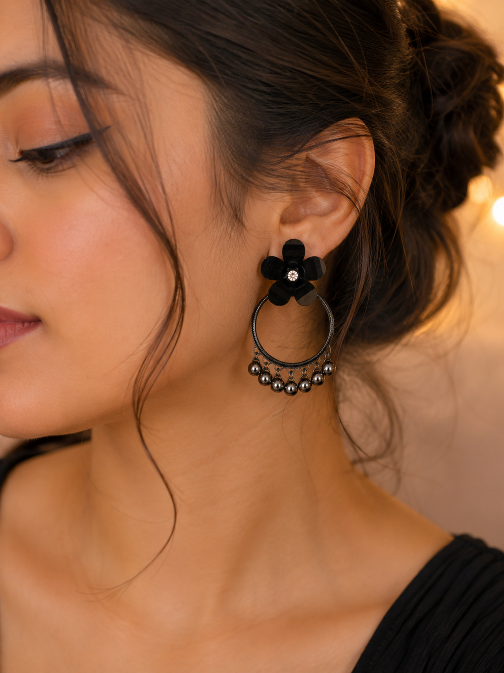 Midnight Bloom Statement Earrings