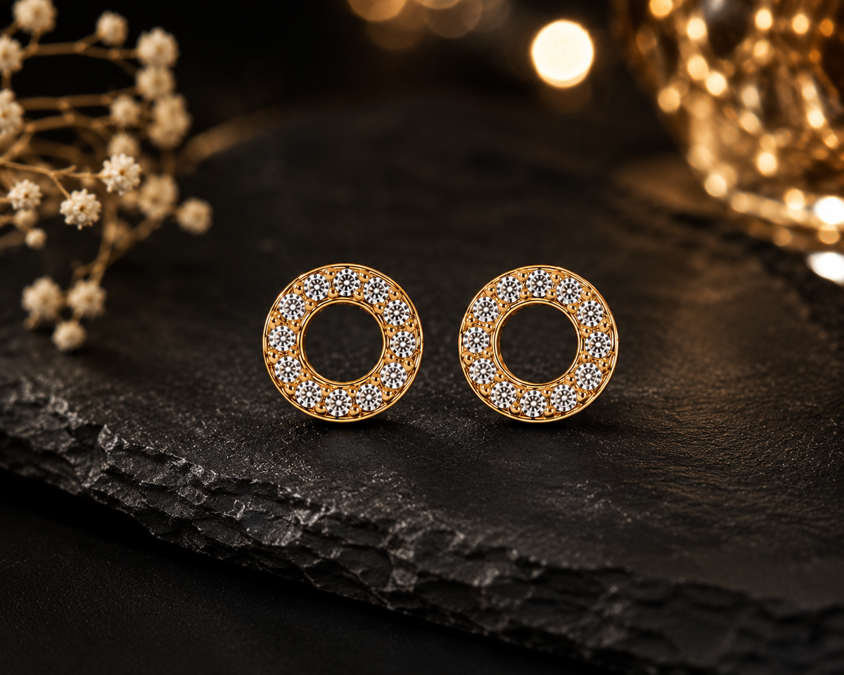 Celeste Halo Stud Earrings