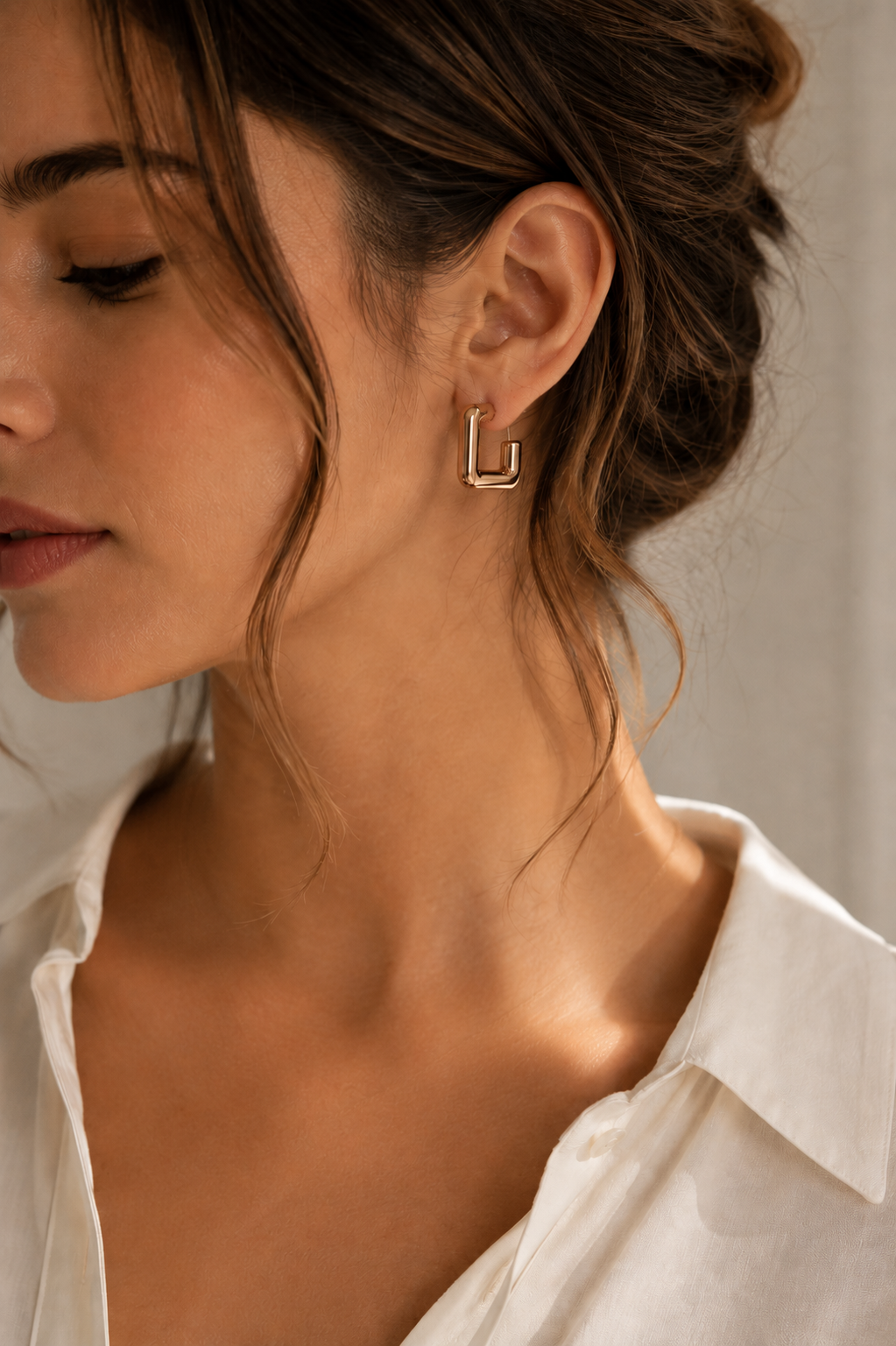 Square Gold Hoop Earrings