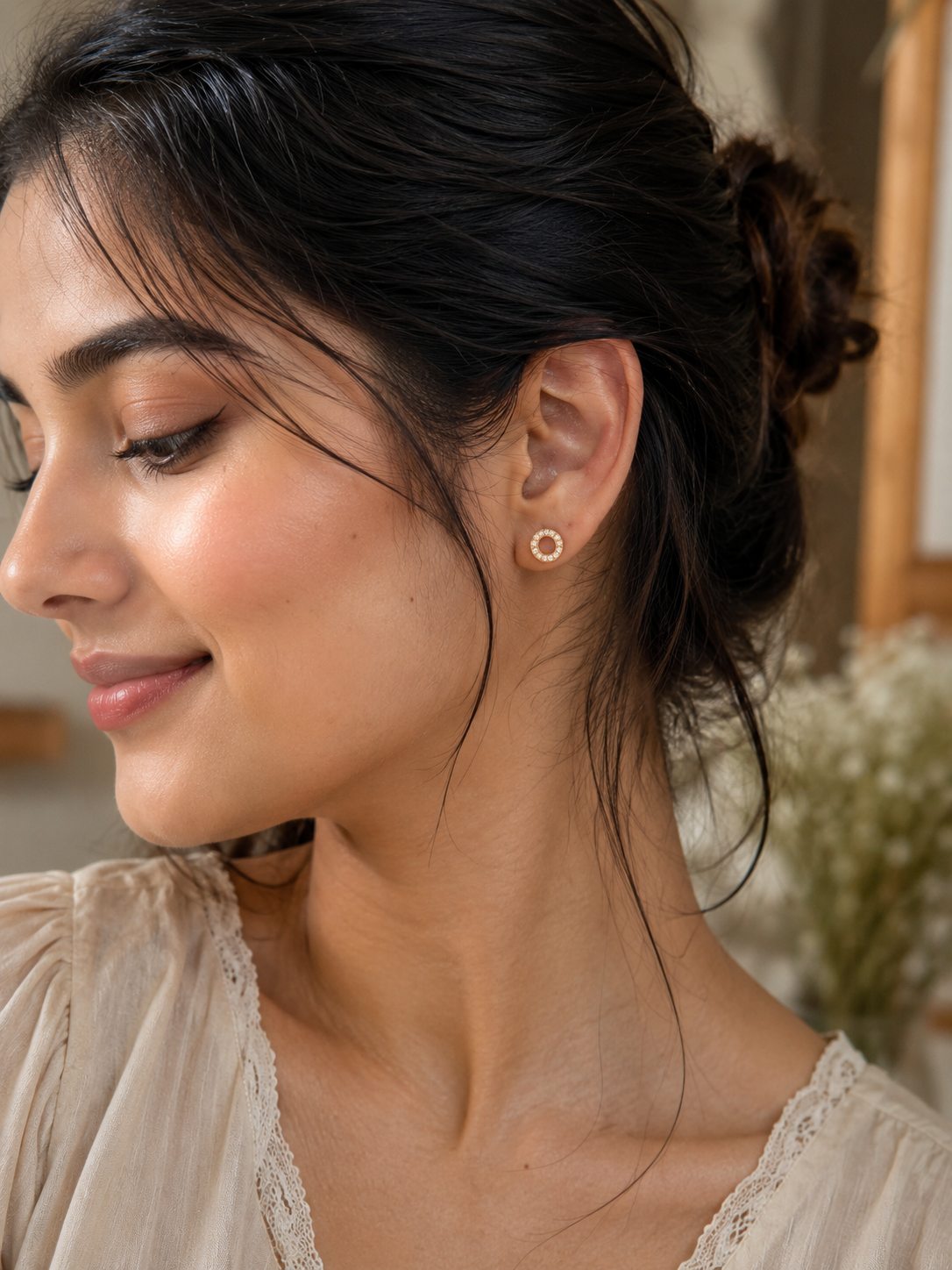 Celeste Halo Stud Earrings