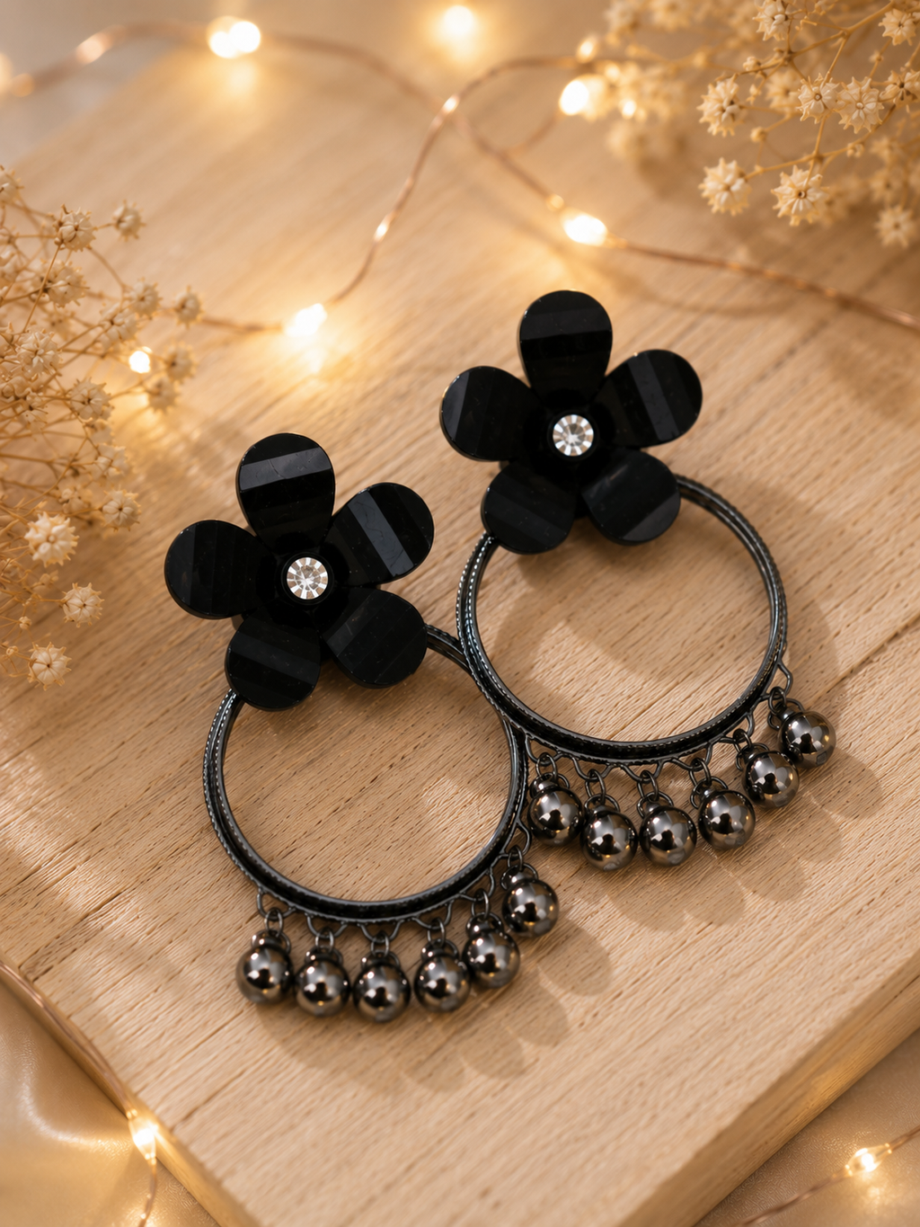 Midnight Bloom Statement Earrings