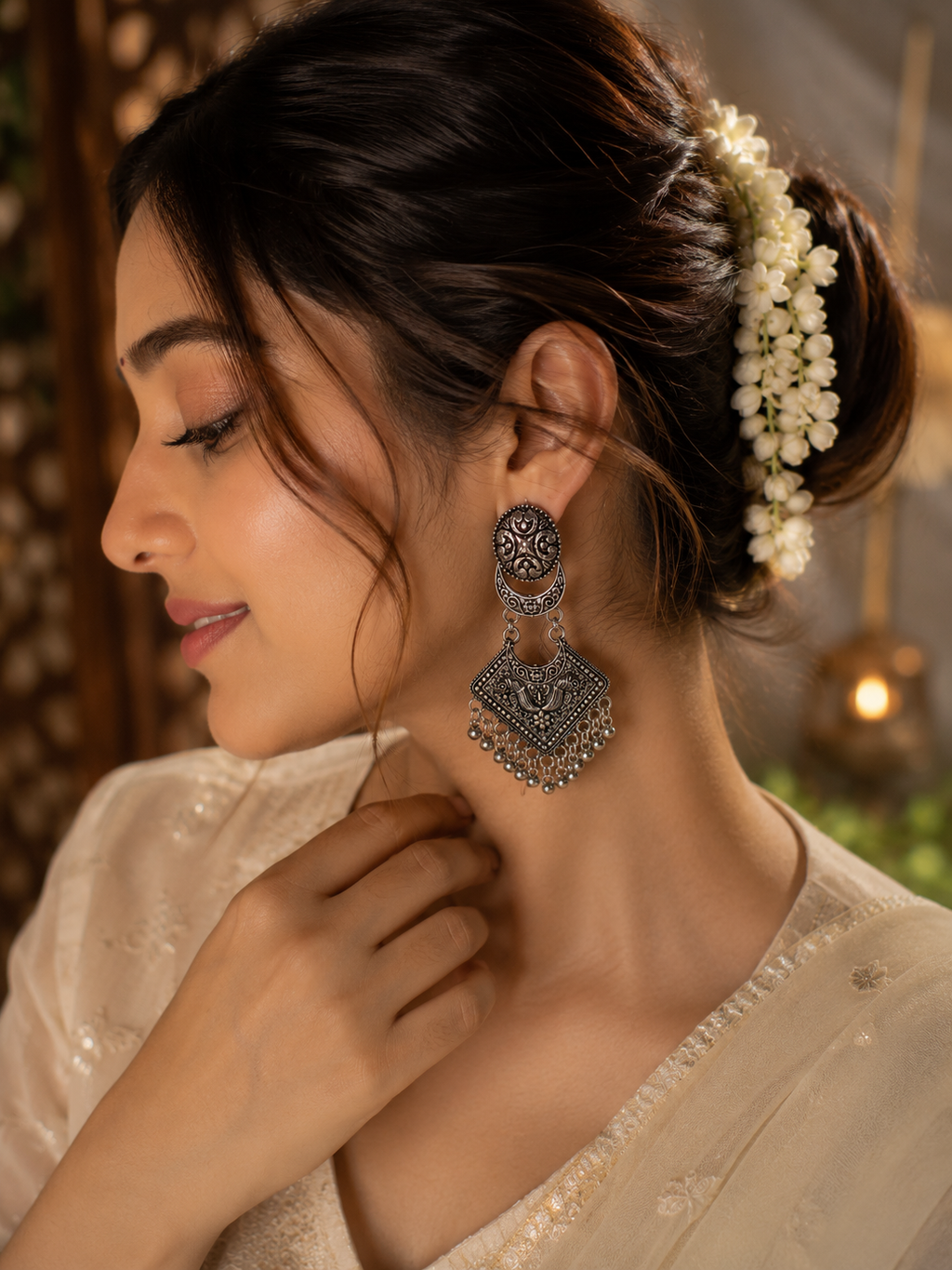 Heritage Oxidised Statement Earrings