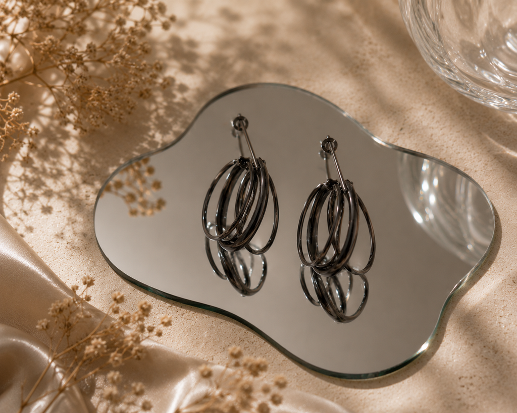 Gunmetal Multi-Hoop Earrings 🖤