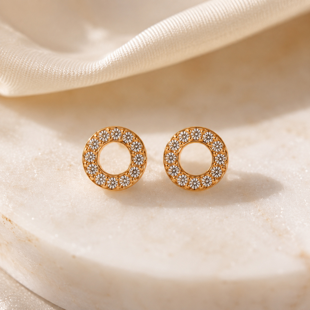 Celeste Halo Stud Earrings