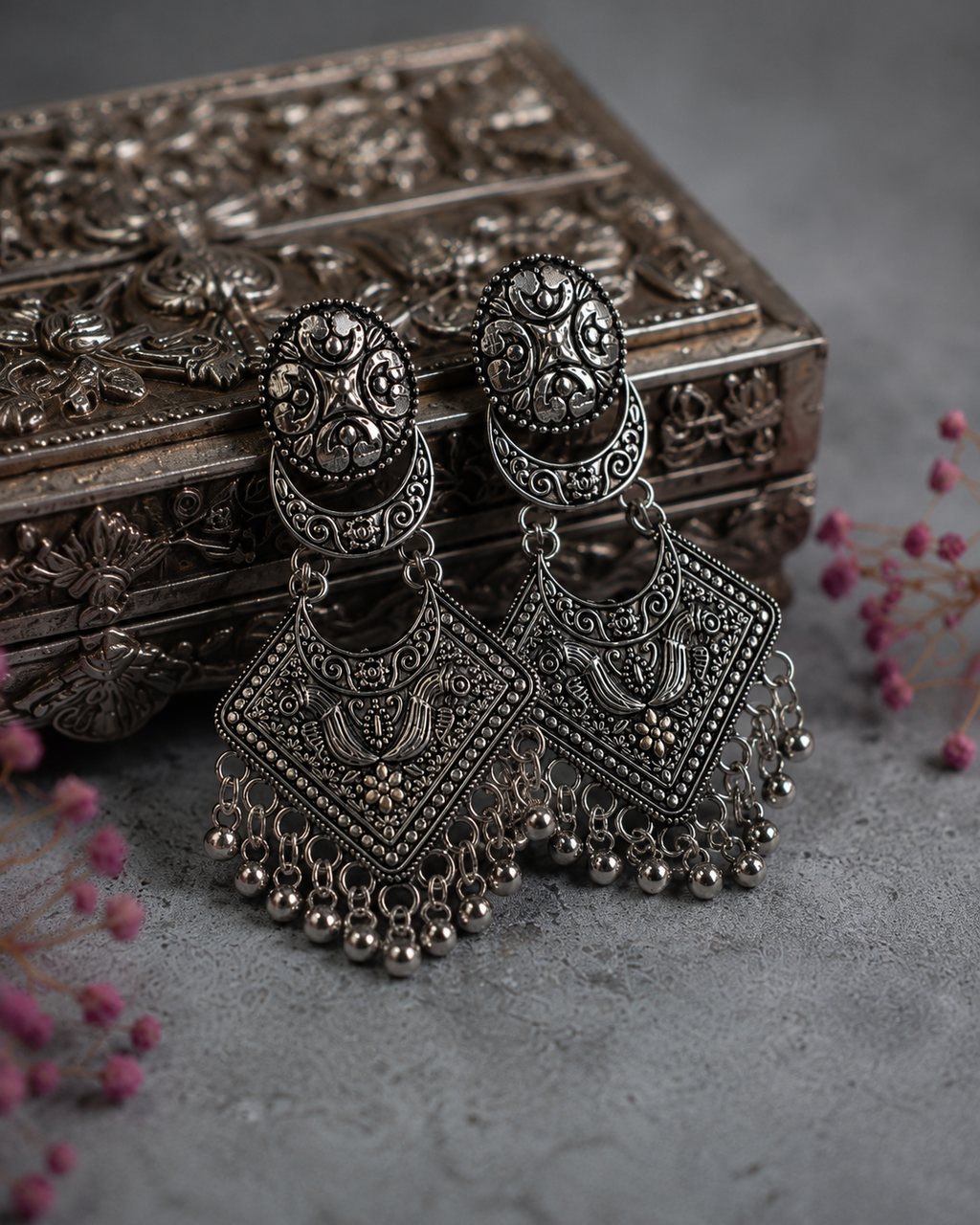 Heritage Oxidised Statement Earrings