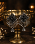 Midnight Bloom Oxidised Statement Earrings