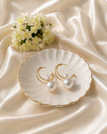 Pearl Halo Hoop Earrings