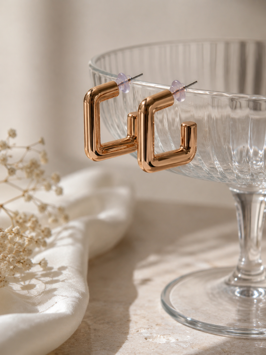Square Gold Hoop Earrings
