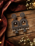 Vintage Oxidised Pearl Jhumka Earrings