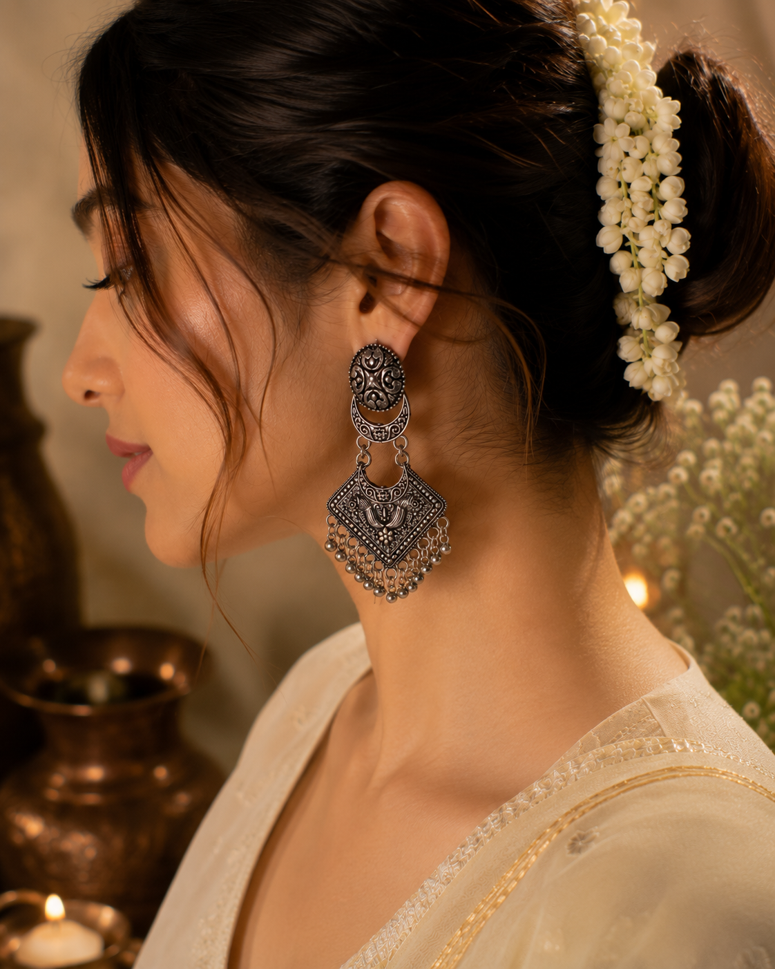 Heritage Oxidised Statement Earrings