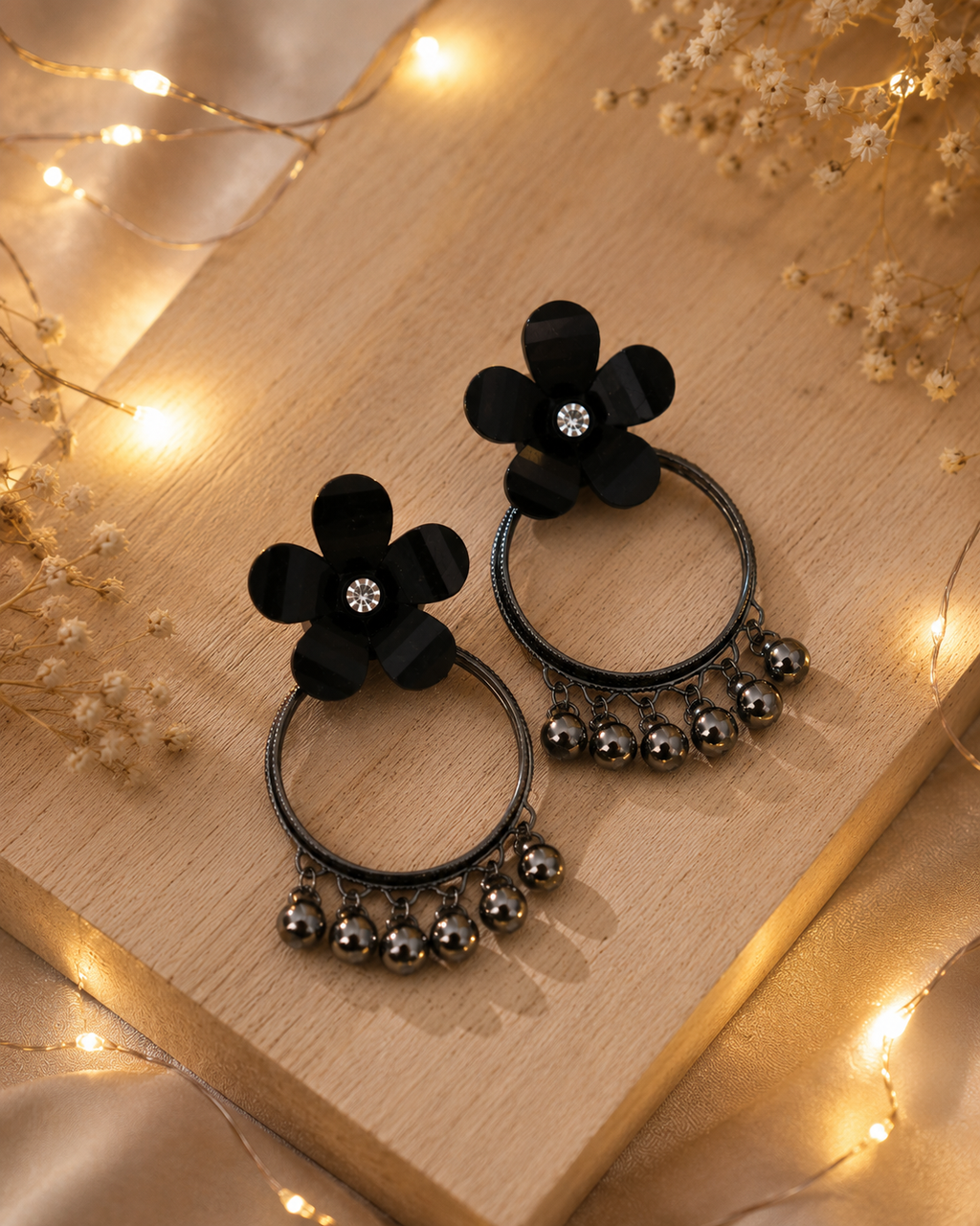 Midnight Bloom Statement Earrings