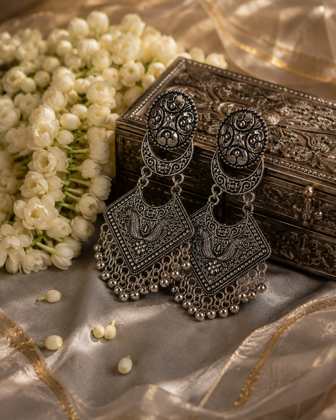 Heritage Oxidised Statement Earrings