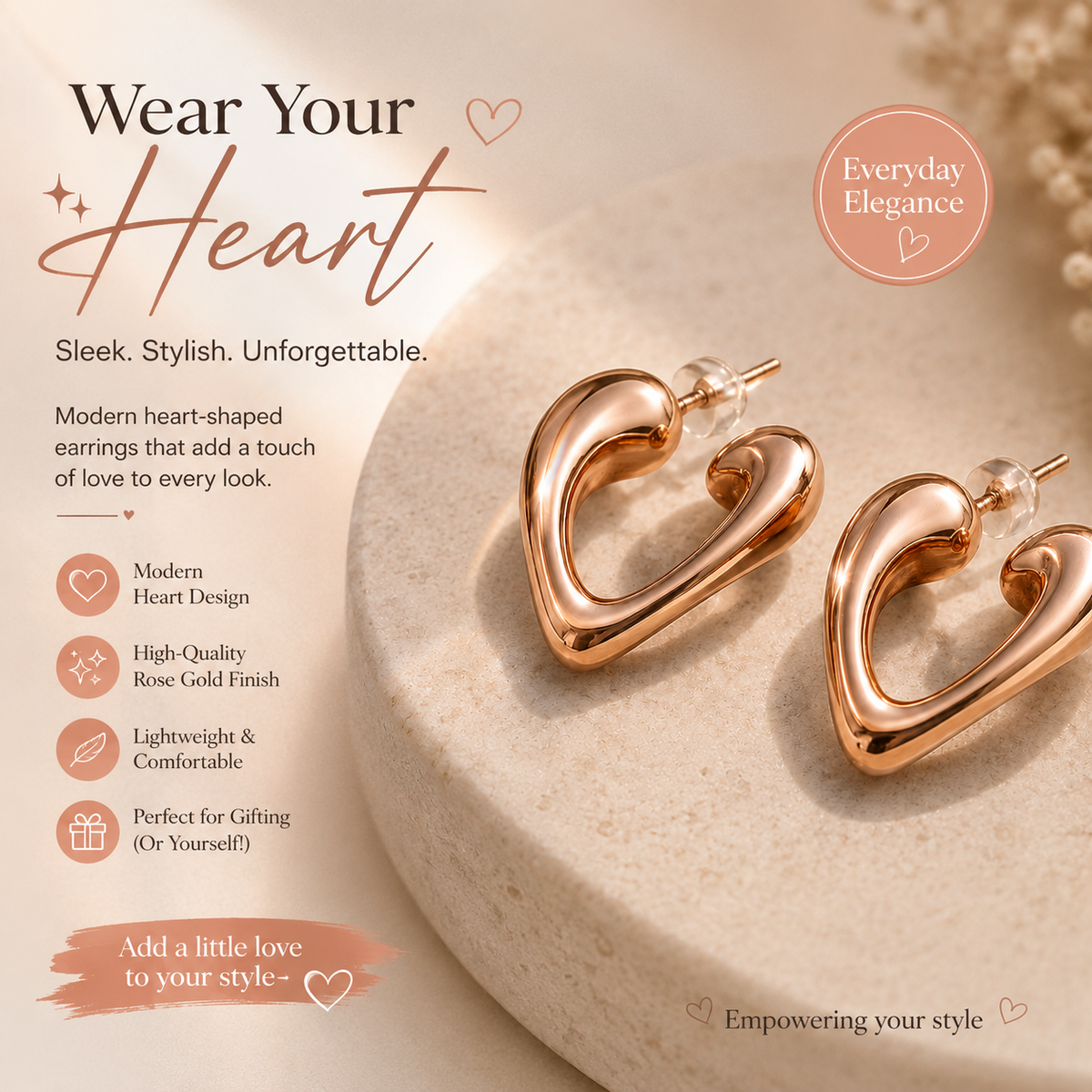 Heart Stud Earrings