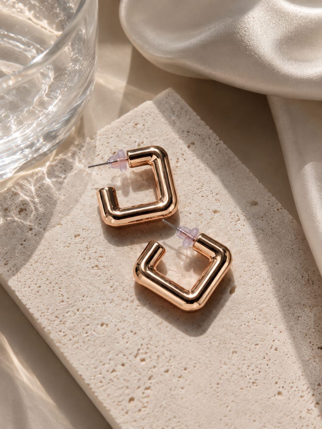 Square Gold Hoop Earrings